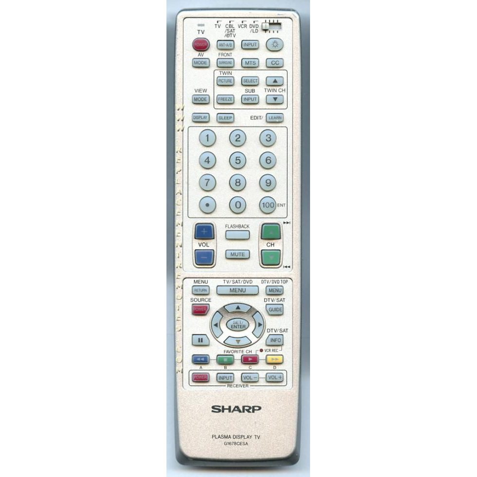 Sharp RRMCG1678CESA TV Remote Control