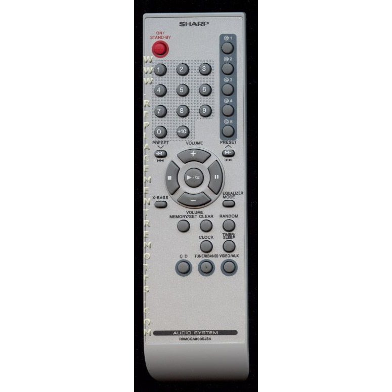 Sharp RRMCGA003SJSA Audio Remote Control