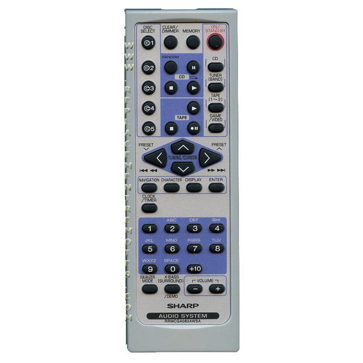 Sharp RRMCGA083AWSA Audio Remote Control