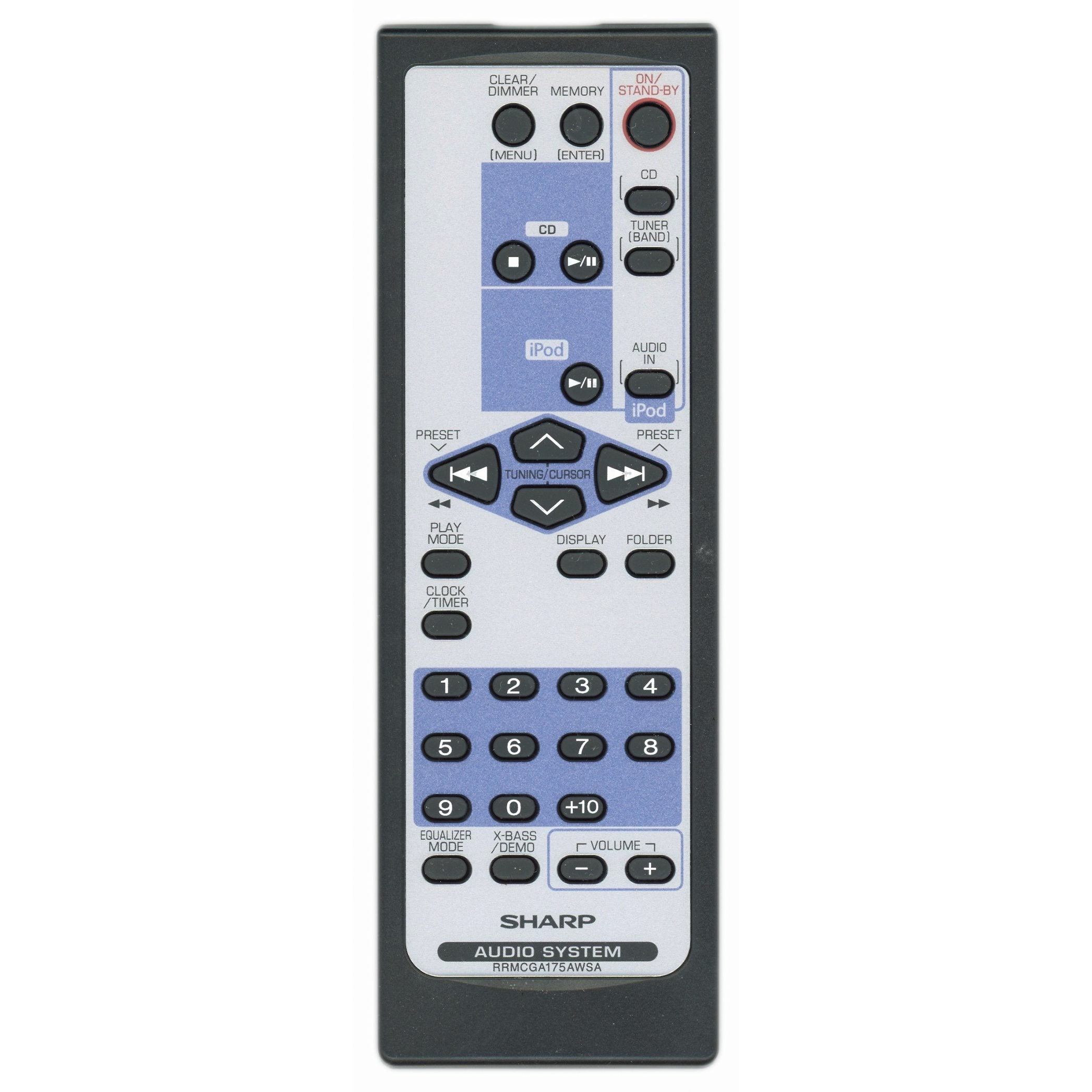 Sharp RRMCGA175AWSA Audio Remote Control