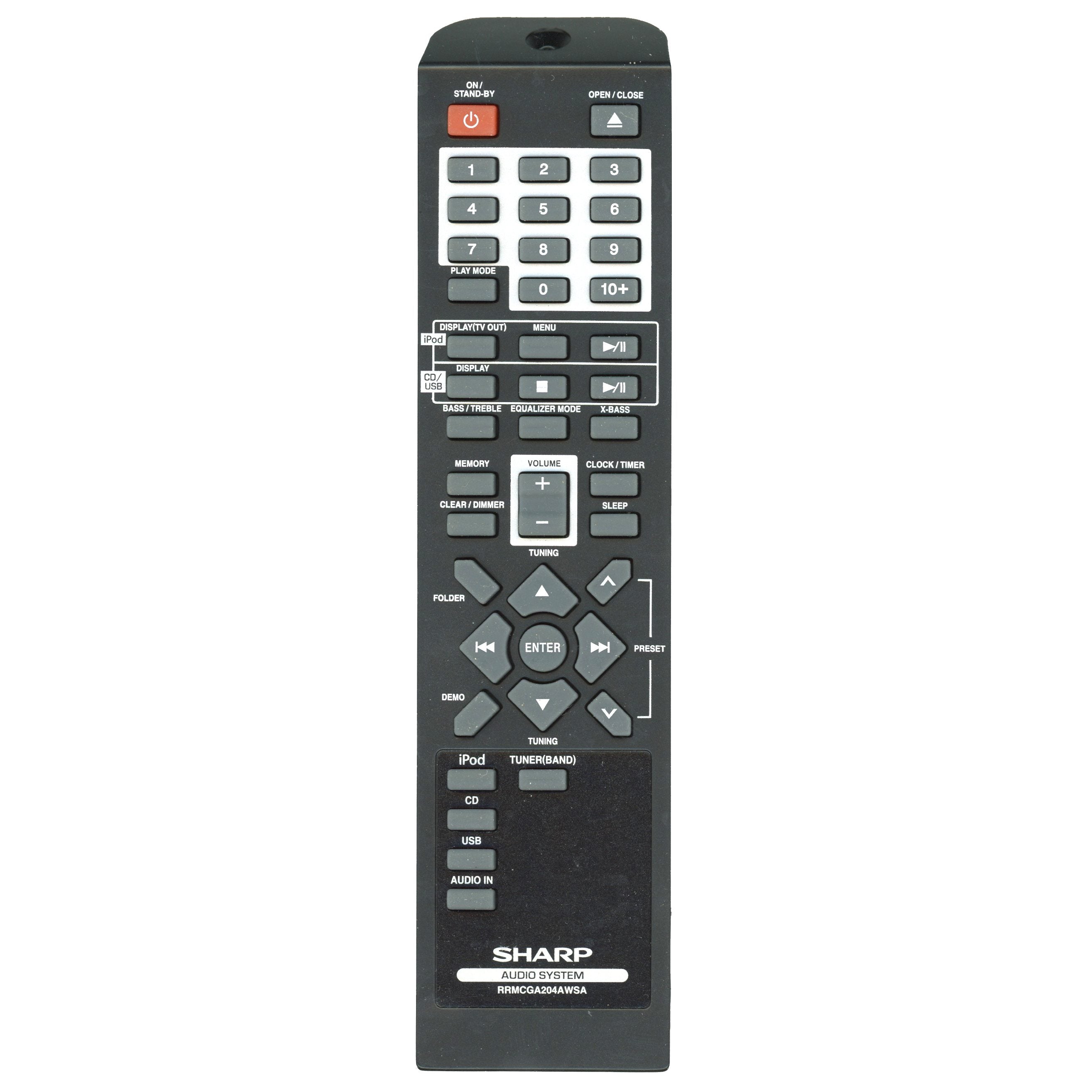 Sharp RRMCGA204AWSA Audio Remote Control