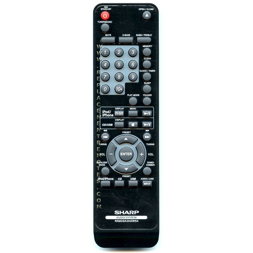 Sharp RRMCGA244AWSA Audio Remote Control