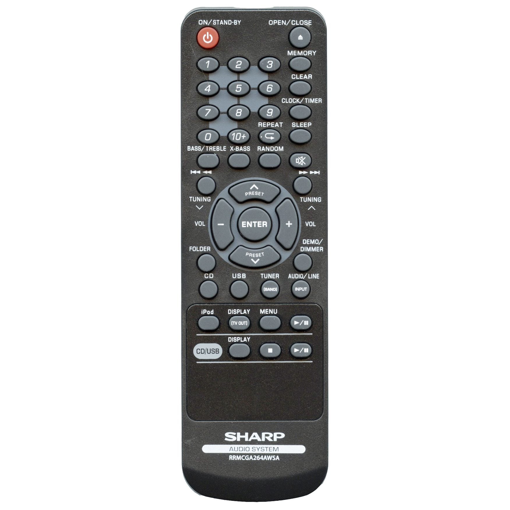 Sharp RRMCGA264AWSA Audio Remote Control