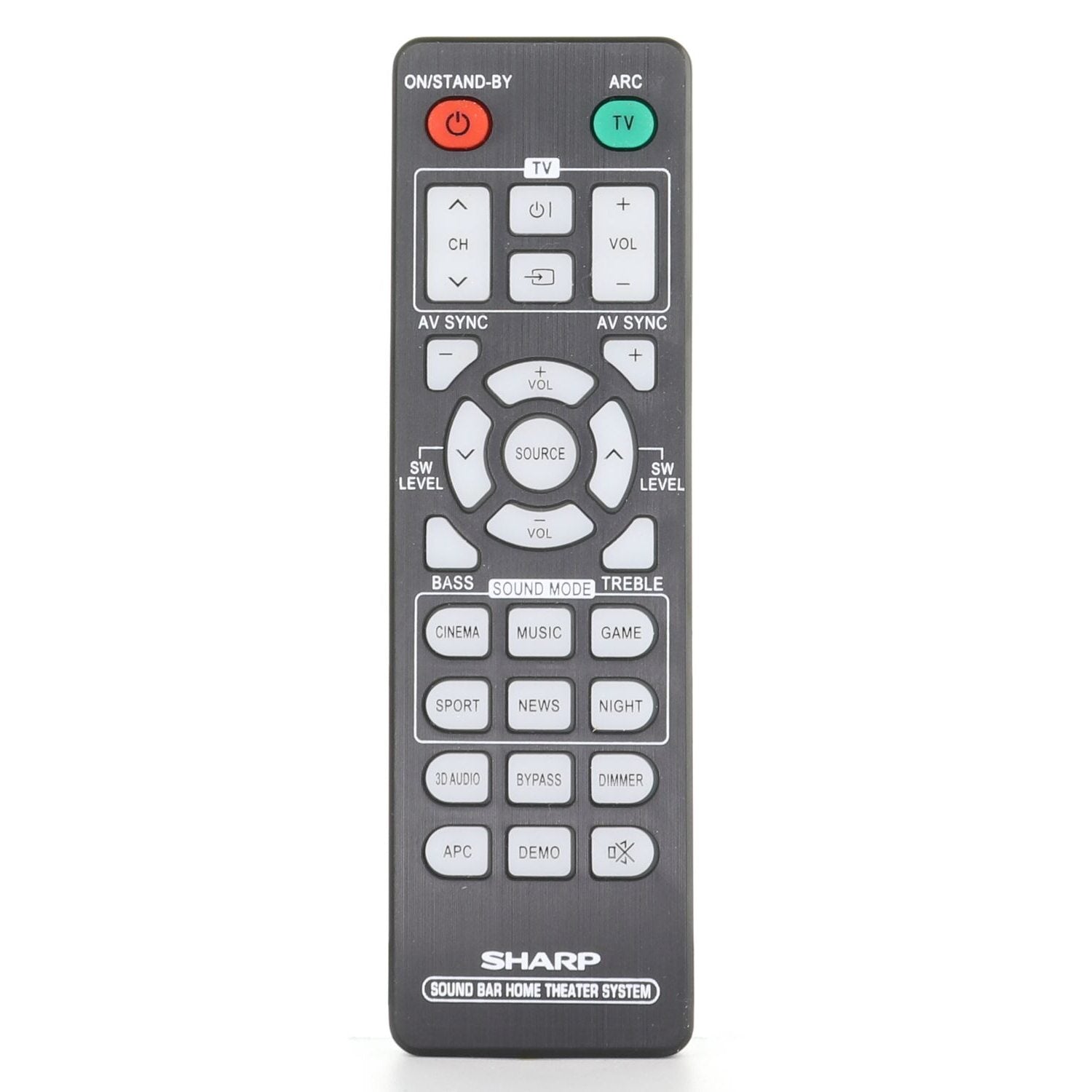 Sharp RRMCGA297AWSA Sound Bar Remote Control