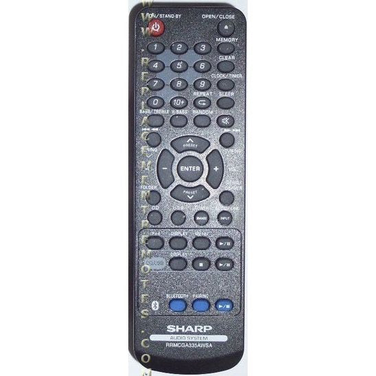 Sharp RRMCGA335AWSA Audio Remote Control