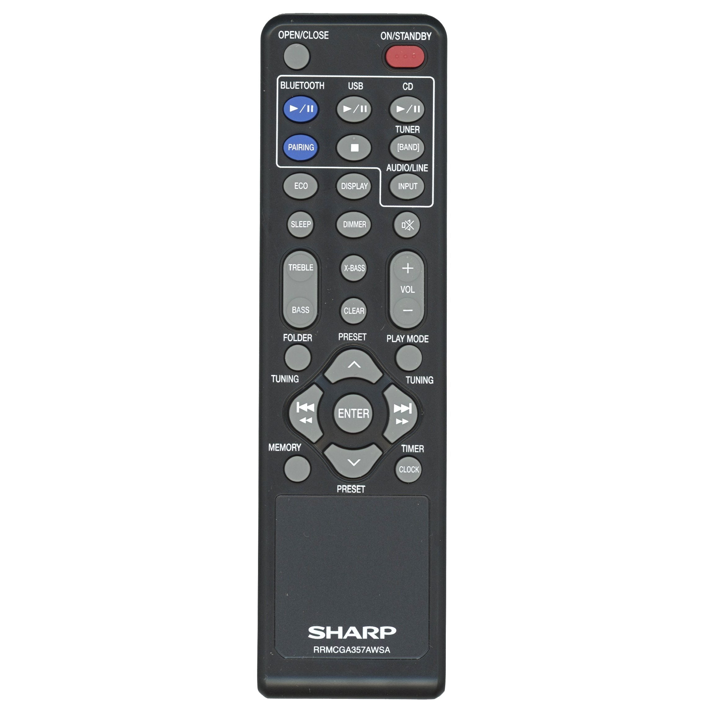 Sharp RRMCGA357AWSA Audio Remote Control