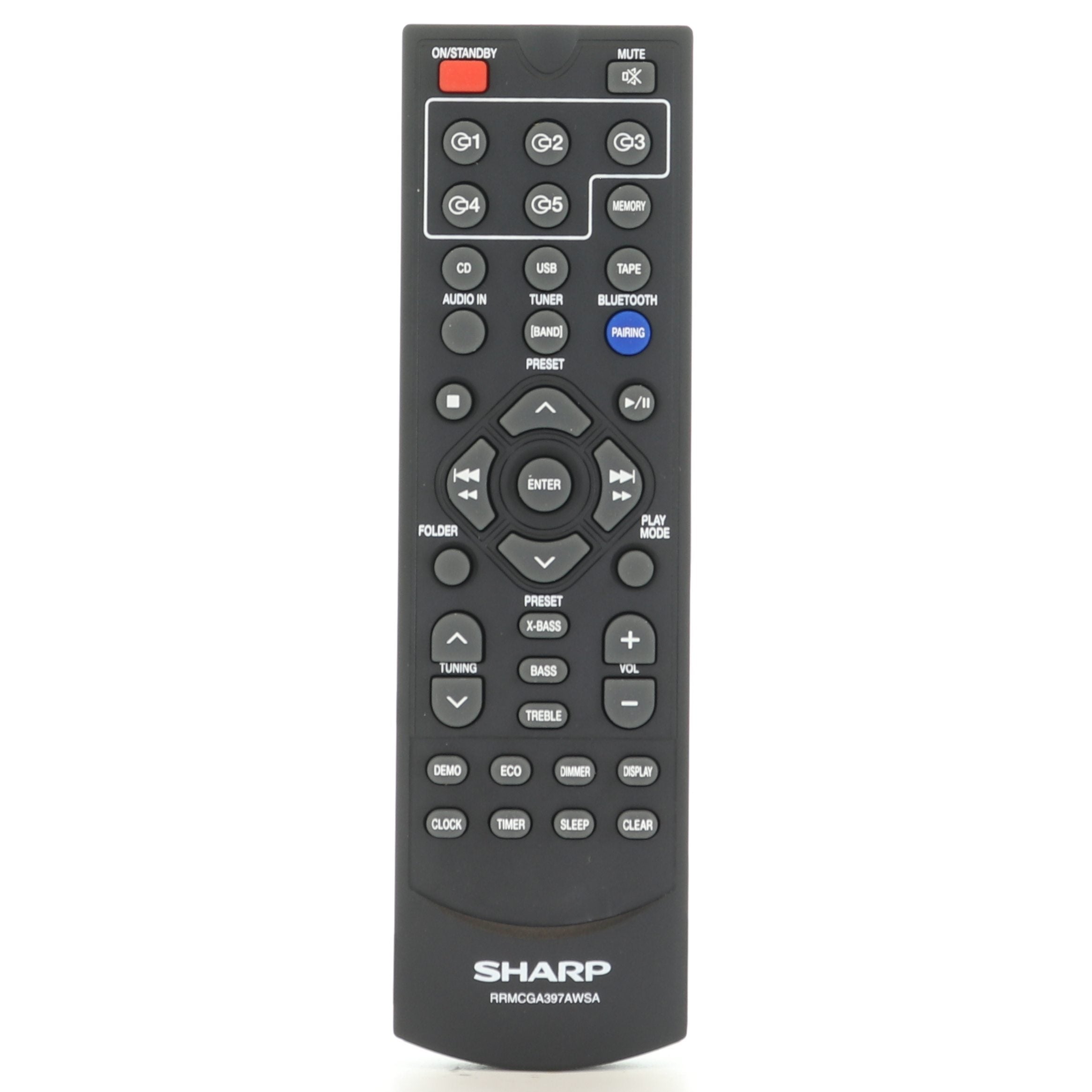 Sharp RRMCGA397AWSA Audio Remote Control