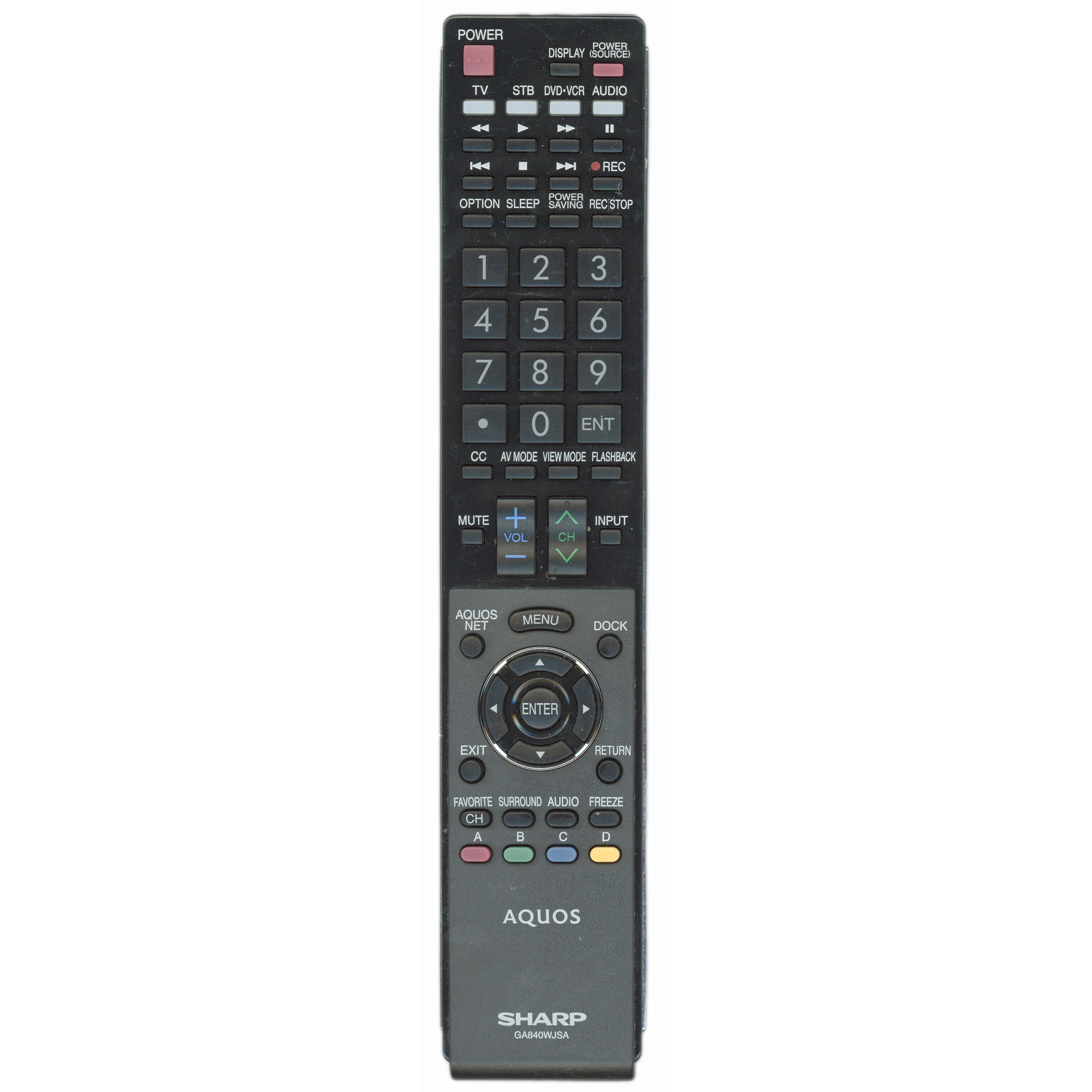 Sharp RRMCGA840WJSA TV Remote Control