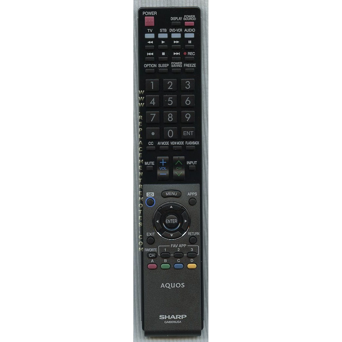 Sharp RRMCGA890WJSA TV Remote Control