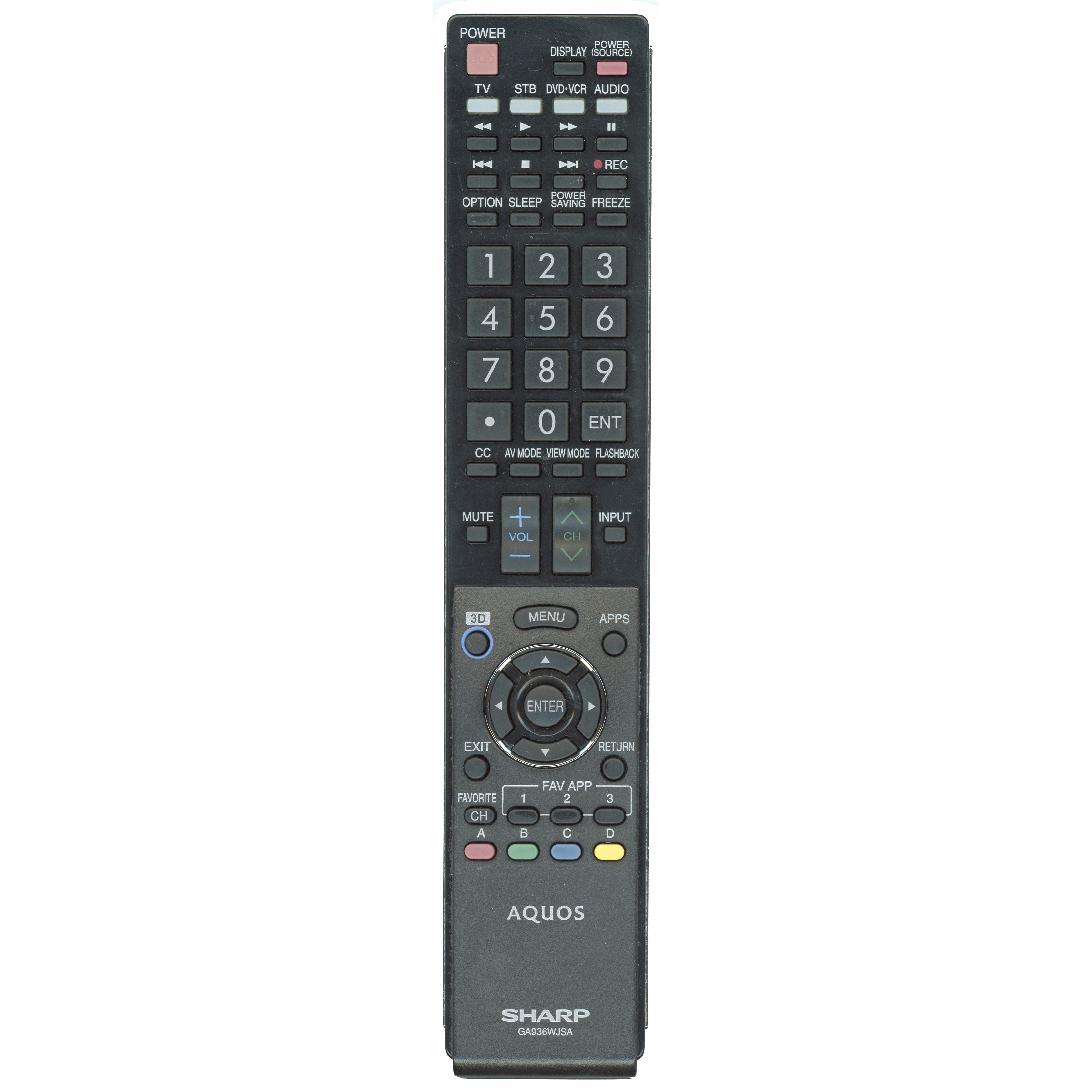 Sharp RRMCGA936WJSA TV Remote Control