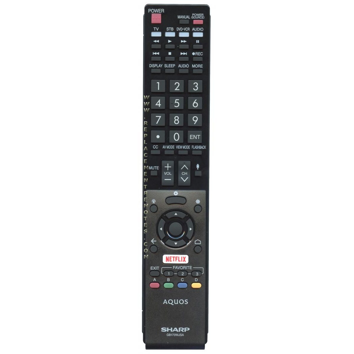 Sharp RRMCGB173WJSA TV Remote Control