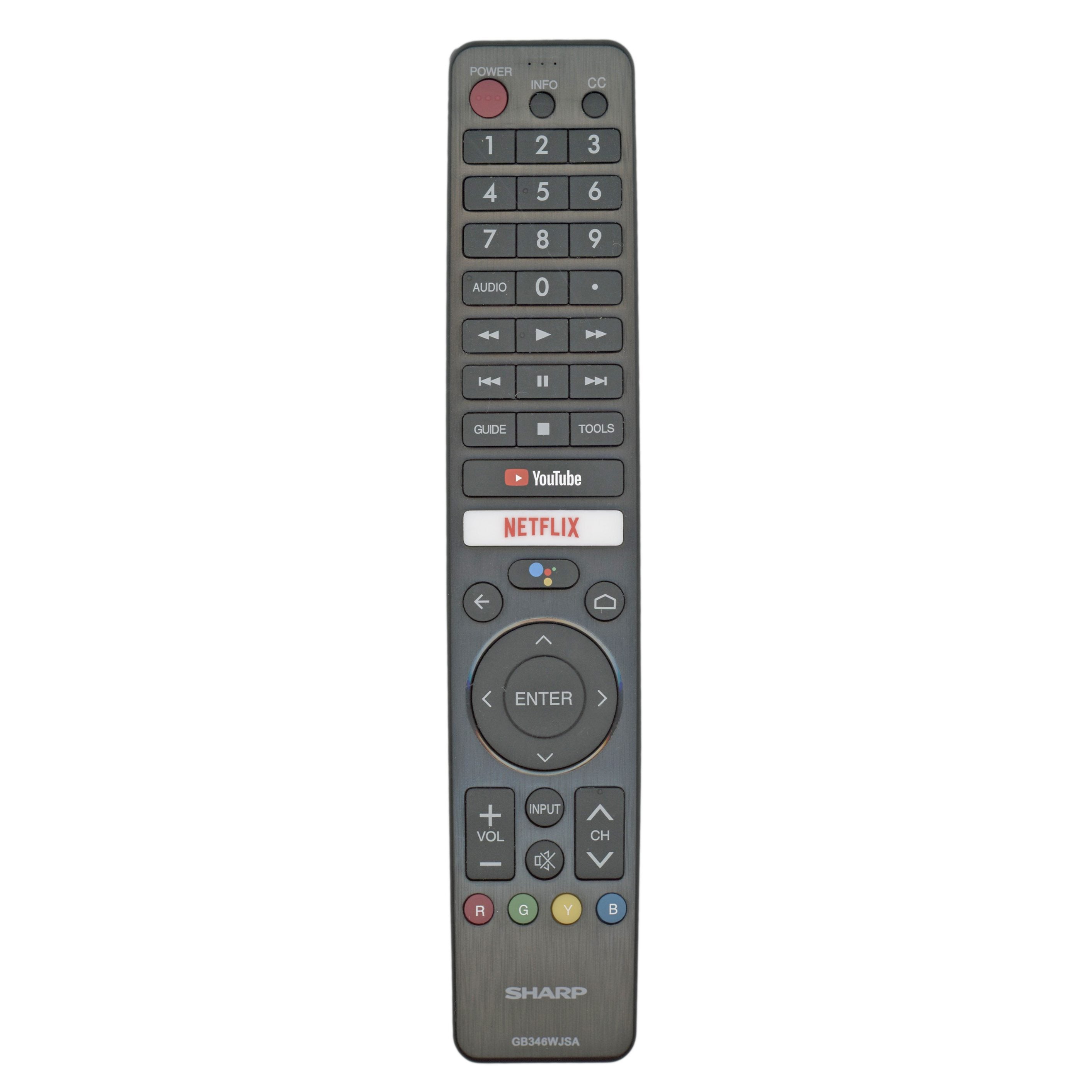 Sharp RRMCGB346WJSA with Google Assistant TV Remote Control