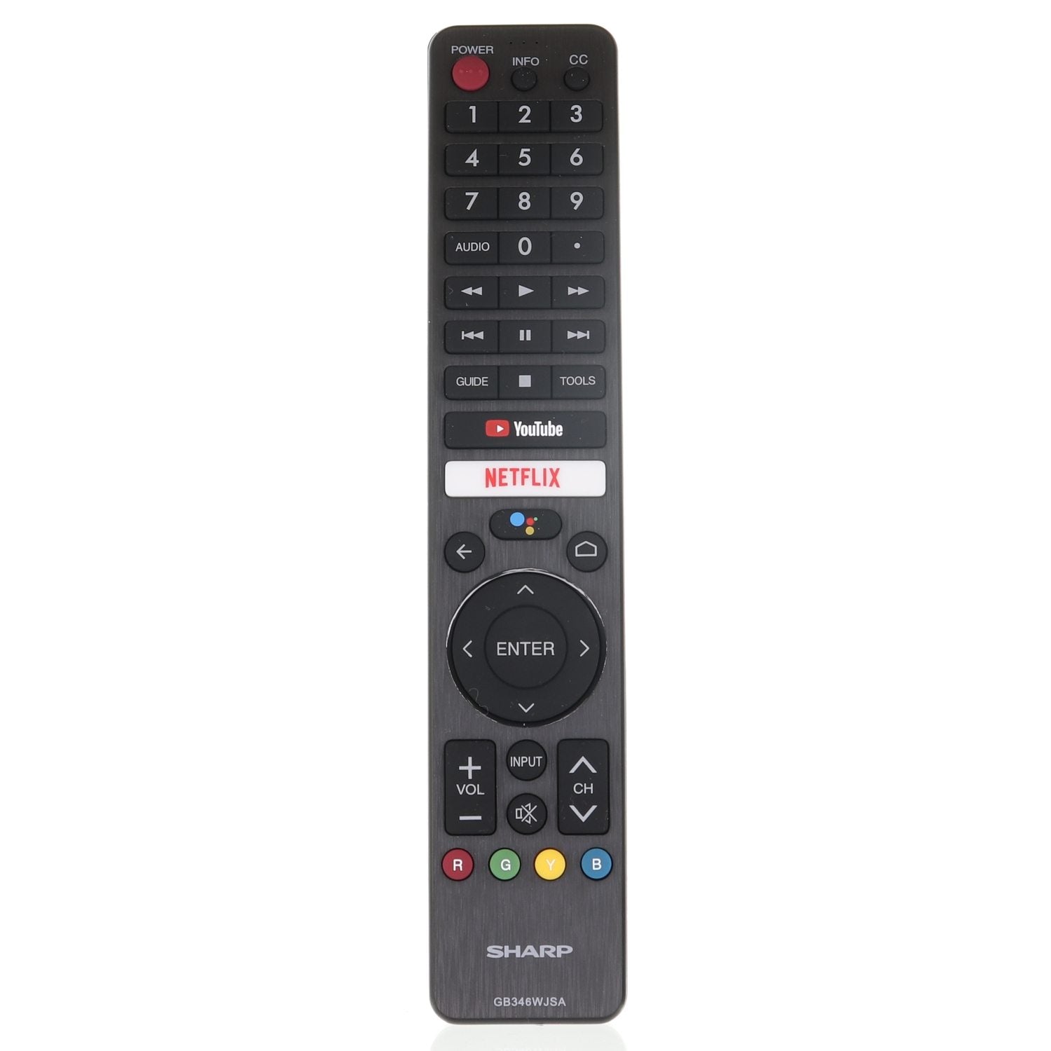 Sharp RRMCGB346WJSA with Google Assistant TV Remote Control