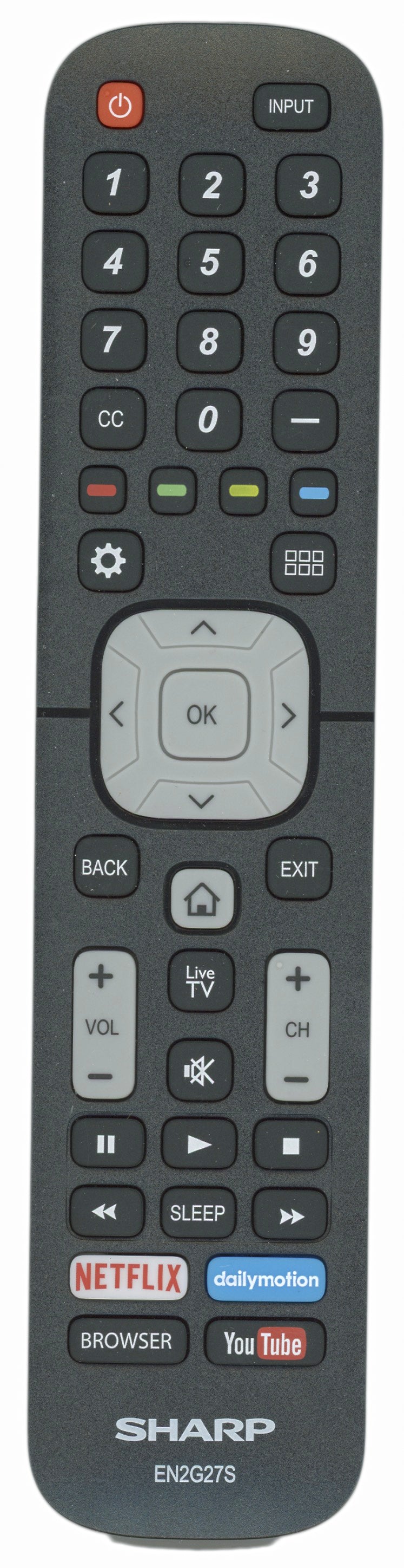 Sharp EN2G27S TV Remote Control