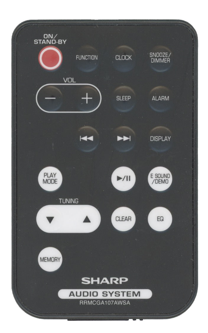 Sharp RRMCGA107AWSA Audio Remote Control