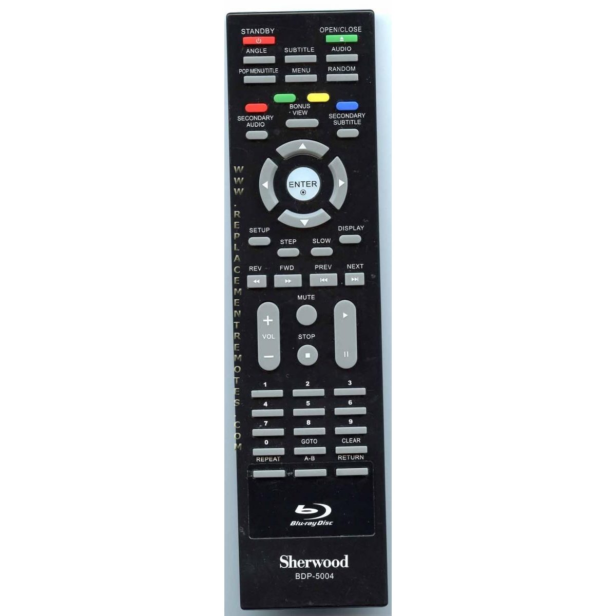 Sherwood BDP5004 Blu-ray Remote Control