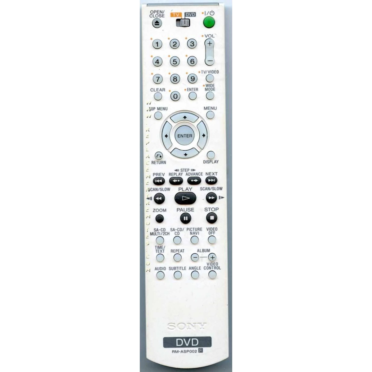 Sony RMASP002 DVD Remote Control