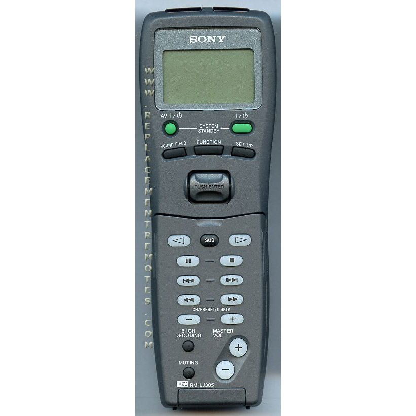 Sony RMLJ305 Receiver Remote Control