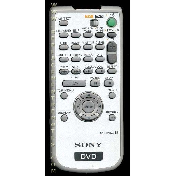 Sony RMTD137A DVD Remote Control