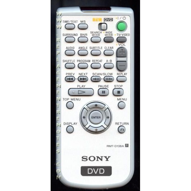 Sony RMTD138A DVD Remote Control