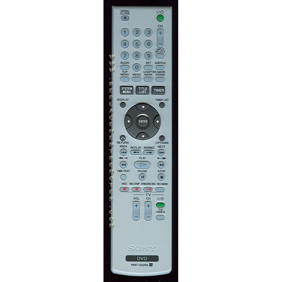 Sony RMTD229A DVD Remote Control