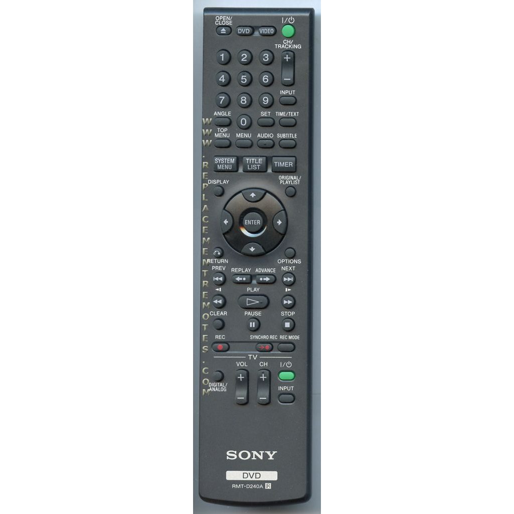 Sony RMTD240A DVDR Remote Control