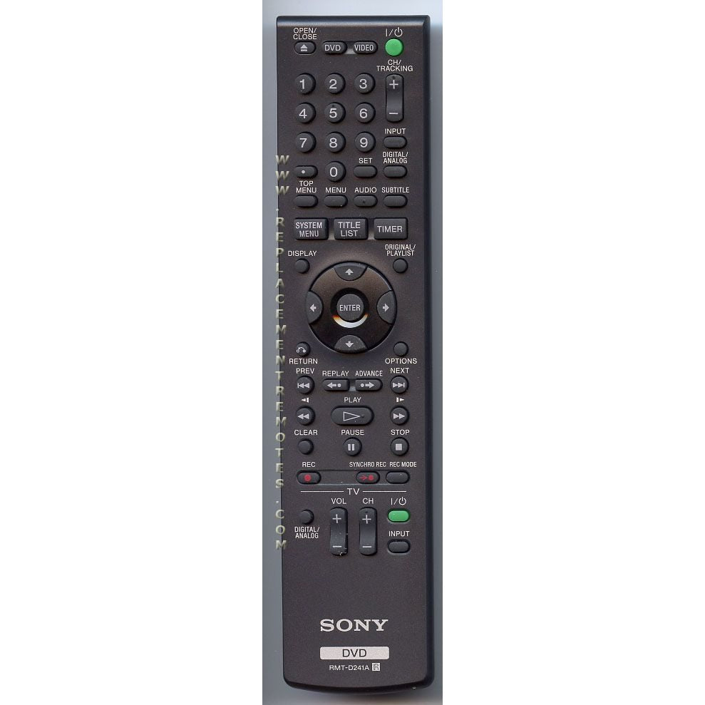 Sony RMTD241A DVDR Remote Control