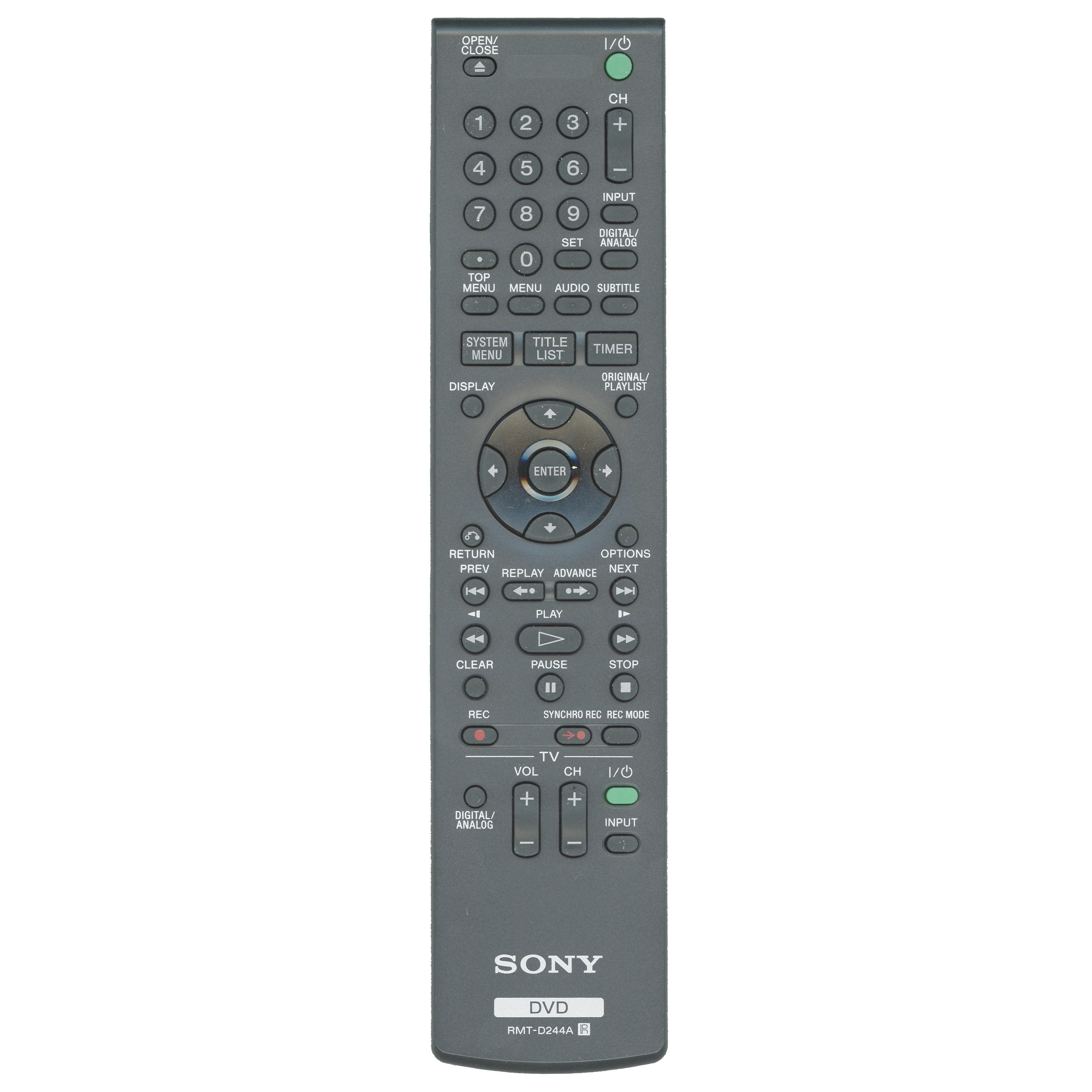 Sony RMTD244A DVD Remote Control