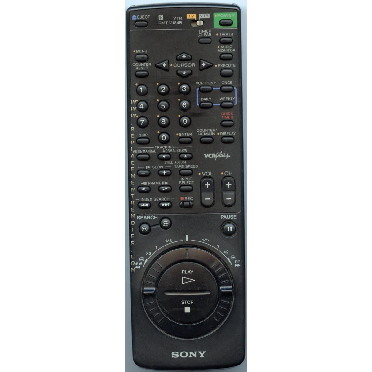 Sony RMTV184B VCR Remote Control