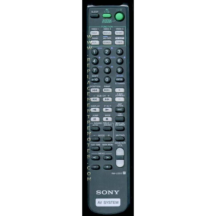 Sony RMU305A Receiver Remote Control