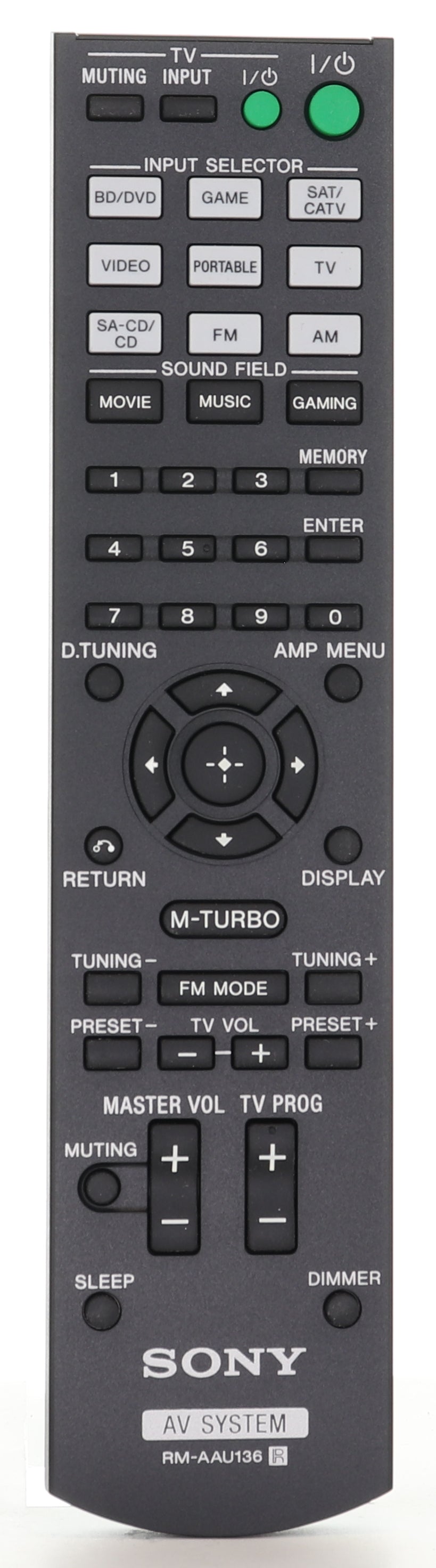 Sony RMAAU136 Receiver Remote Control