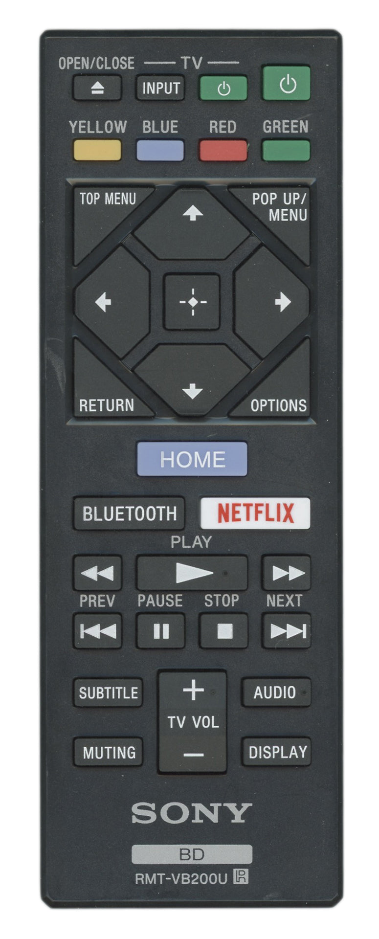 Sony RMTVB200U Blu-ray Remote Control