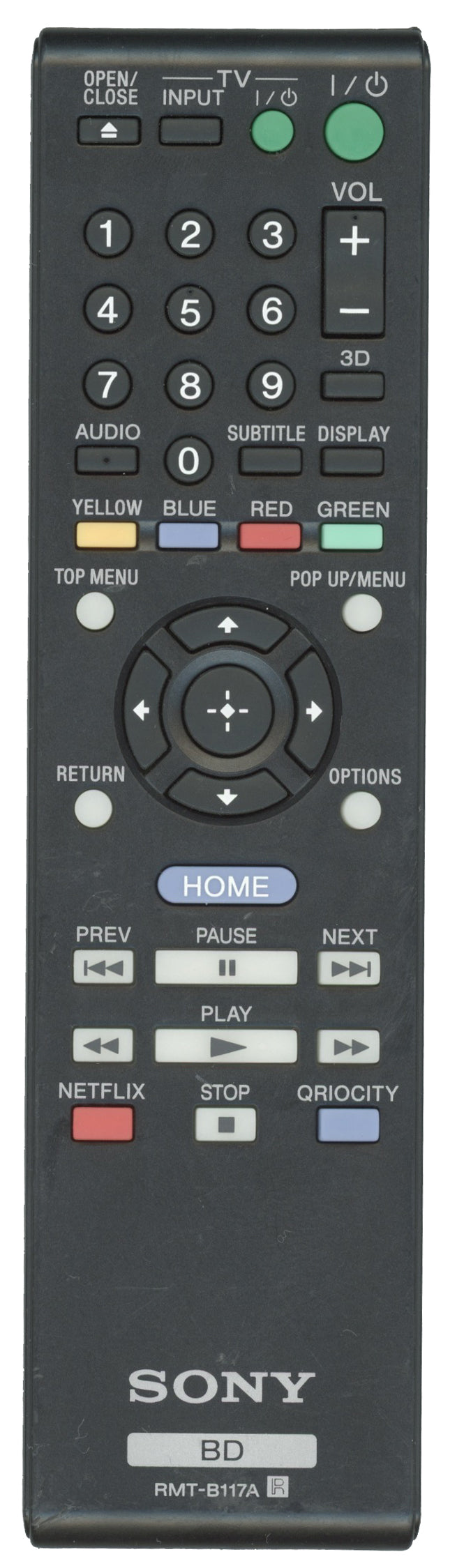 Sony RMTB117A Blu-ray Remote Control