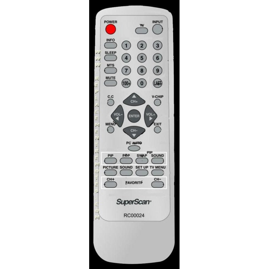 Superscan RC00024 TV Remote Control