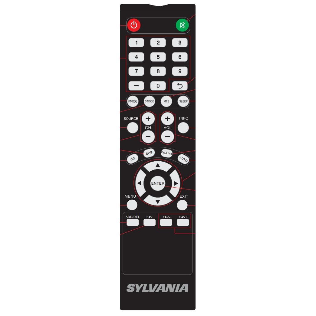 Sylvania SLED3215ADrem TV Remote Control