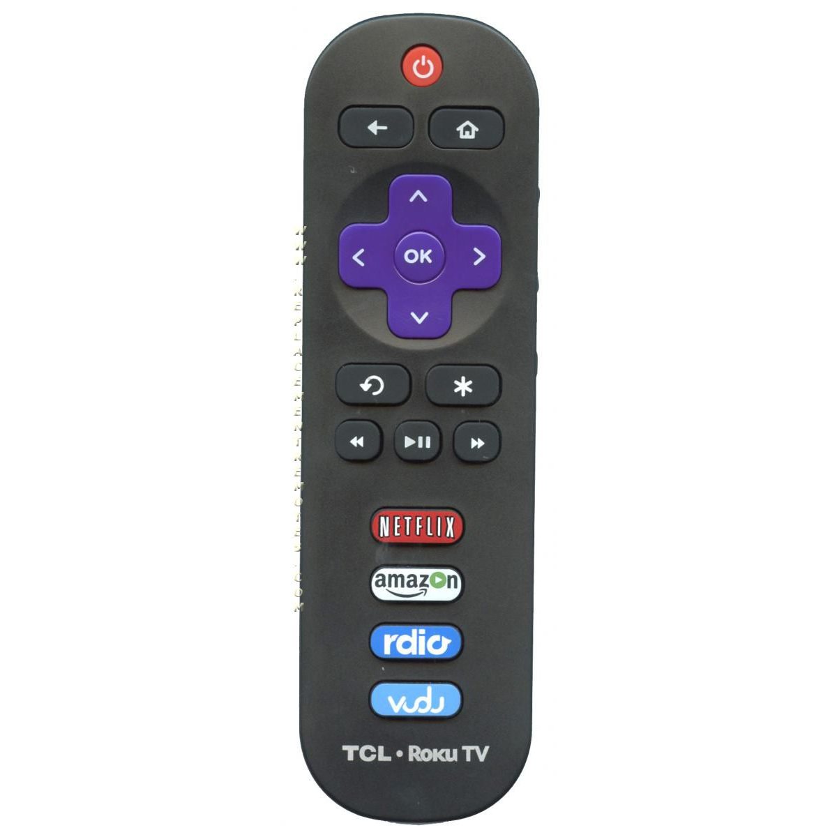 TCL RC280 Roku TV Remote Control - Netflix, Amazon, Rdio, Vudu - 06-IRPT20-HRC280