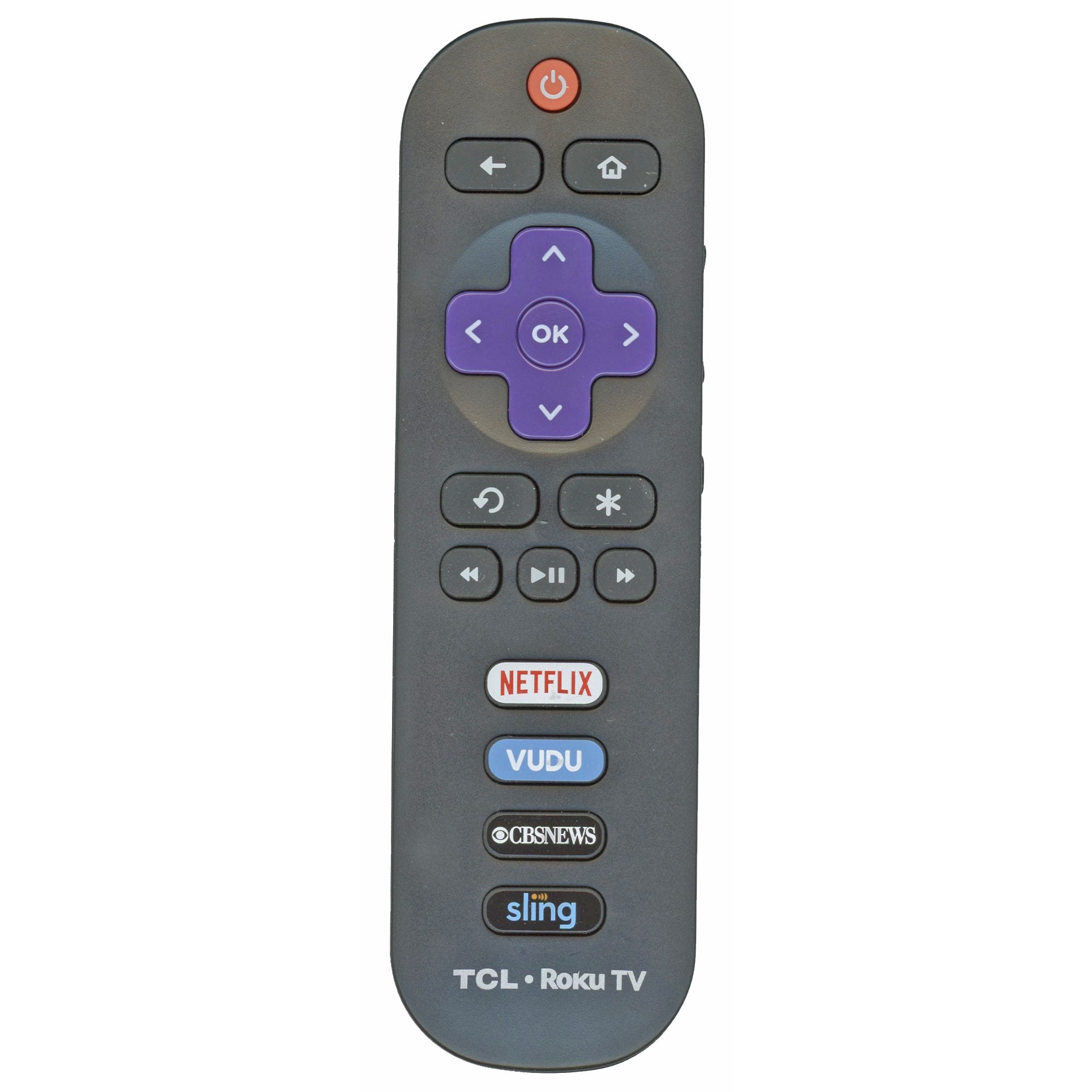 TCL RC280 Roku TV Remote Control - Netflix, Vudu, CBS, Sling - 06-IRPT20-GRC280