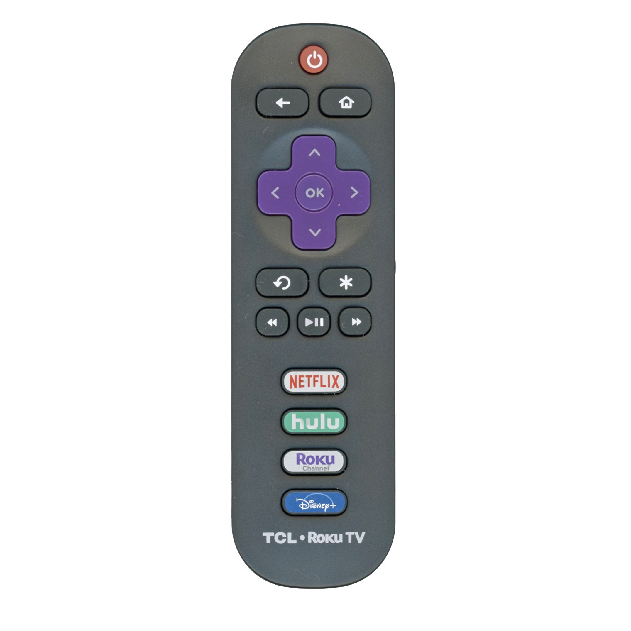 TCL RC280J ROKU TV Remote Control - Netflix, Hulu, Roku, Disney - 06-IRPT20-URC280J