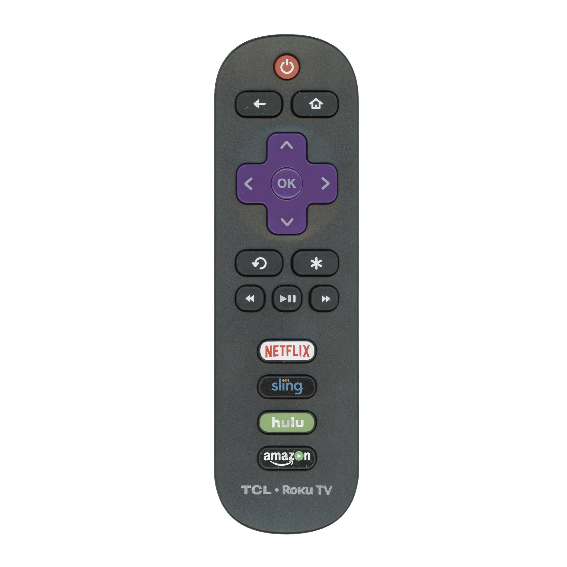 TCL RC280J Roku TV Remote Control - Netflix, Sling, Hulu, Amazon - 06-IRPT20-NRC280J