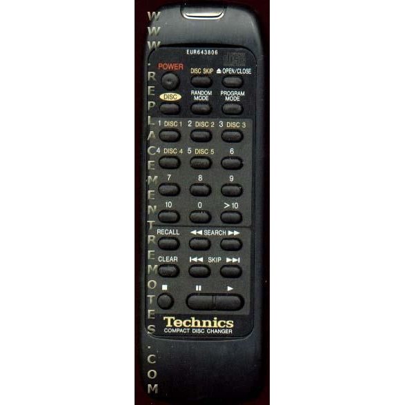 Technics EUR643806 CD Remote Control