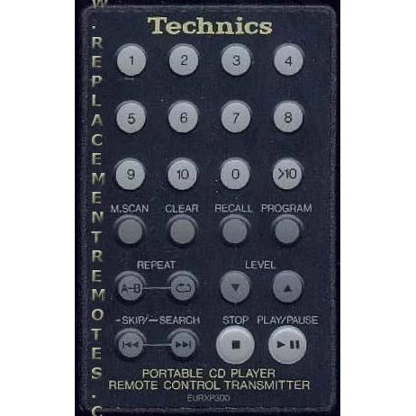 Technics EURXP300 DVD Remote Control