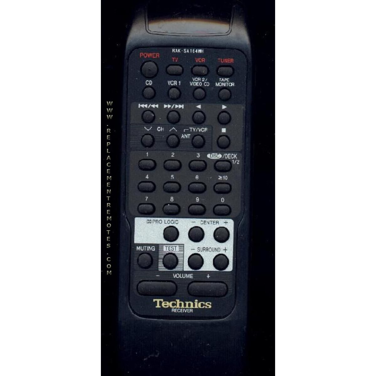 Technics RAKSA164WH Receiver Remote Control