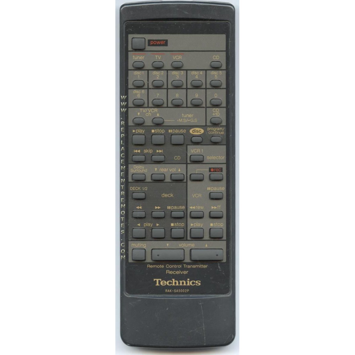 Technics RAKSA5002P Receiver Remote Control