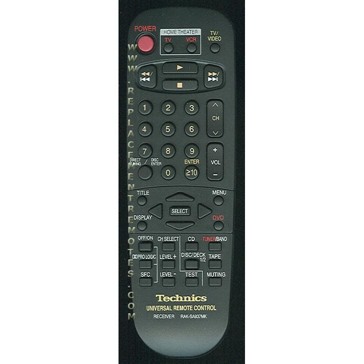 Technics RAKSA937MK Receiver Remote Control