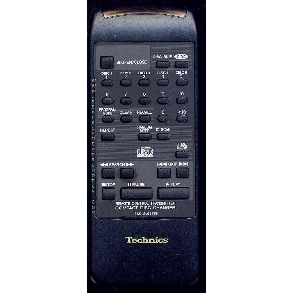 Technics RAKSL002WH CD Remote Control