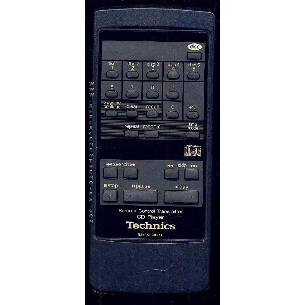 Technics RAKSL3001P CD Remote Control