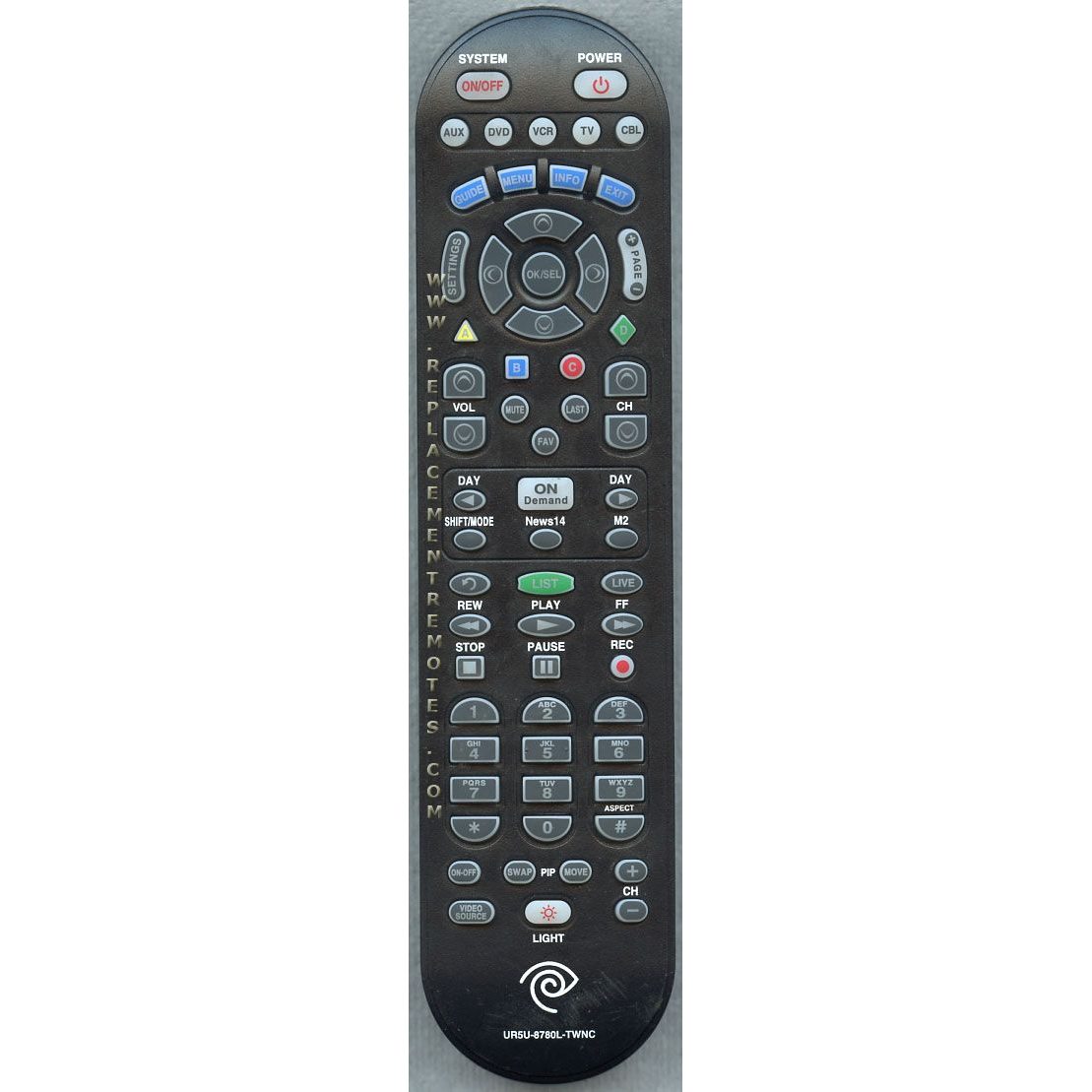 Time Warner UR5U8780LTWNC Cable Remote Control