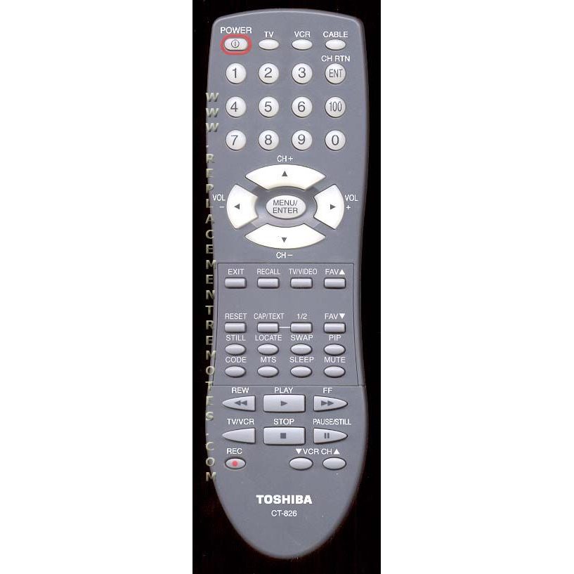 Toshiba CT826 TV/VCR Remote Control