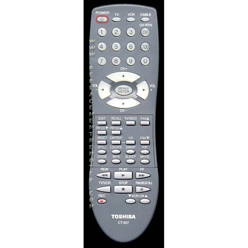 Toshiba CT827 TV/VCR Remote Control