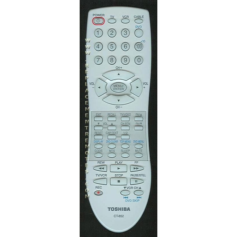 Toshiba CT852 TV/VCR Remote Control